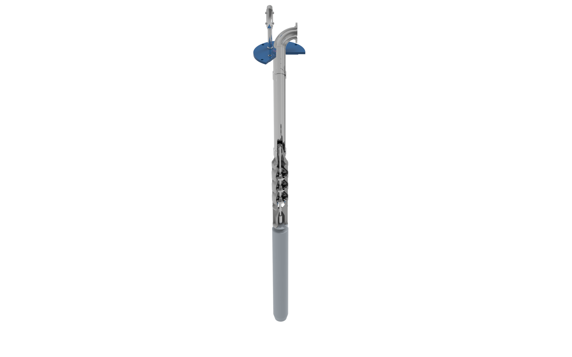 FLOWAY® VSB VERTICAL TURBINE SUBMERSIBLE PUMP left side angled view