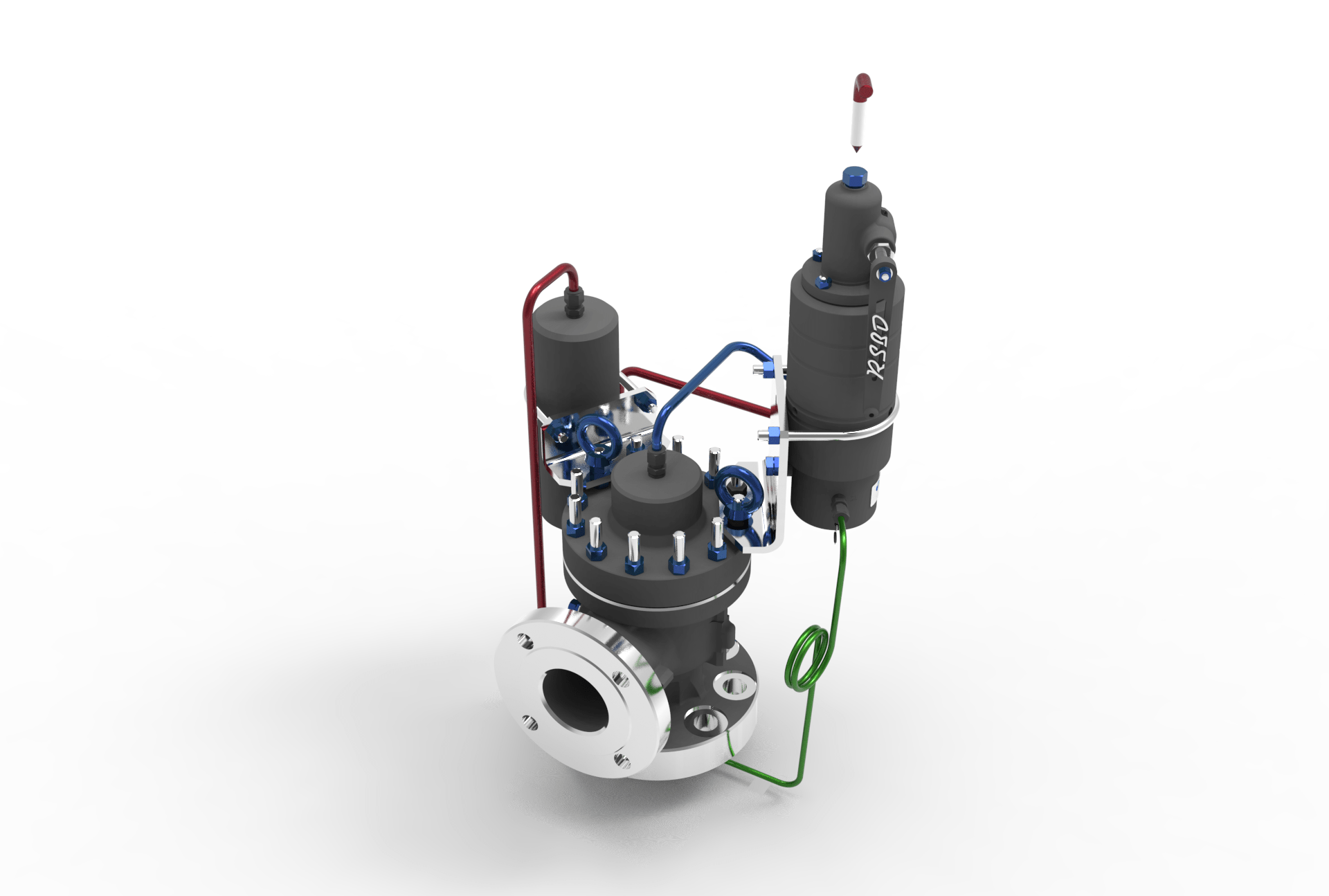 SARASIN-RSBD® STARECO (76E SERIES) PILOT OPERATED PRESSURE RELIEF VALVE left angled front view